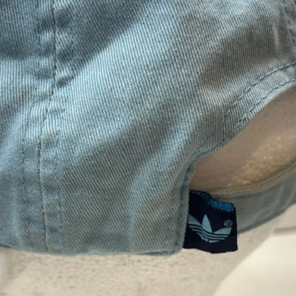 Adidas Washed Blue Cotton Adjustable Strapback Cap Hat